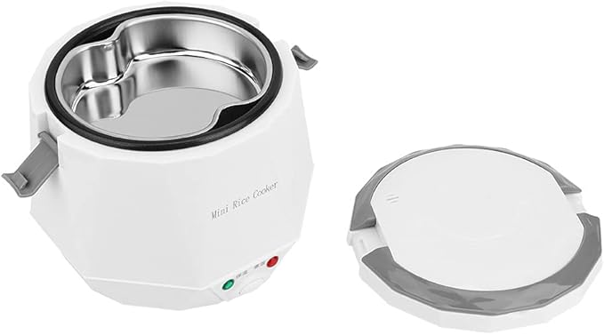 Fydun 1.6L Portable Electric Rice Cooker Rice Cooking Tool for 12V Car Use White
