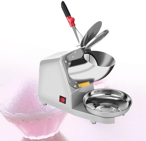 Electric ice Crusher with Stainless Steel Double Blades for ice Cream ice Cream Cocktails and Cold Drinks (Grey)