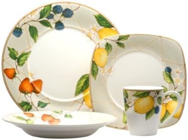 212 Main Fruit Salad 16 Piece Dinnerware Set with Square Salad