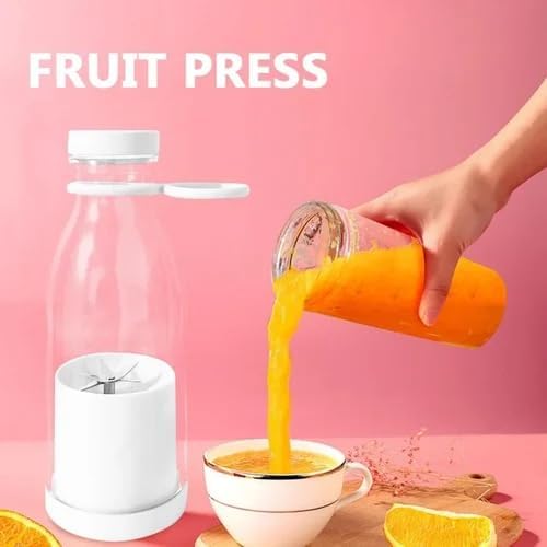 Portable Electric Juicer Bottle | Mini Blender for Fresh Juice Smoothies | Personal Blender with 6 Blades | Wireless Rechargeable Travel Blender Milkshakes Juicer for Home Sports Outdoors (Red)