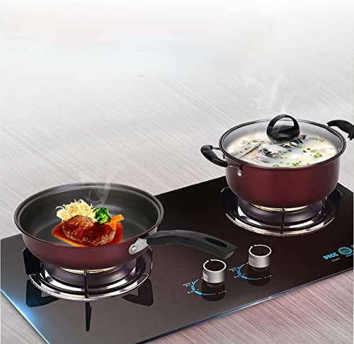 3 pcs Kitchen Cookware Set Flat Bottom Frying Pan Saucepan and Soup Pot Kit Multifunction Utensil Sets with Lids