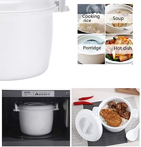 Microwave Rice Cooker Multifunction Small Lunch Container Microwave Cooker Cookware for Microwave Oven 17.5x21x14cm