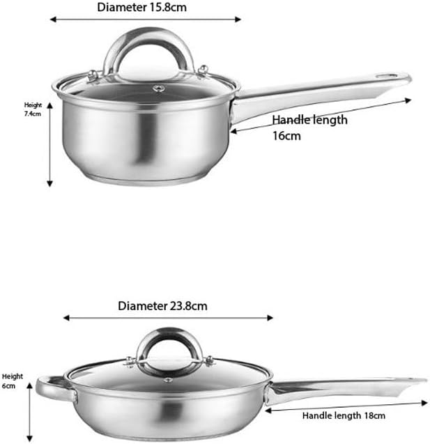12 Piece Set of Stainless Steel Bottom Milk Pan Non Stick Frying Combination Home Gift