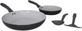 Nonstick Ceramic Cookware Set 4-Piece Fry Pans with Turner and Spoon Black Kitchen Tools