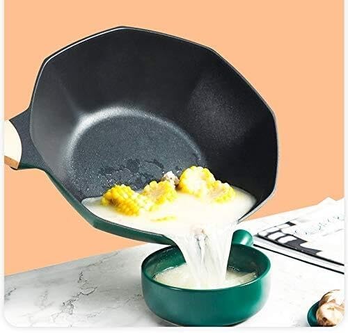 Mai Fanshi 3-Piece Octagonal Non-Stick Cookware Set with Medical Stone Coating Smokeless Wok &amp Frying Pan for Gas &amp Induction