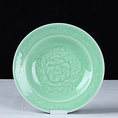 Plates Dinnerware 8 inches Celadon Dish with Penoy Microwave and Dishware Safe(set of 4)