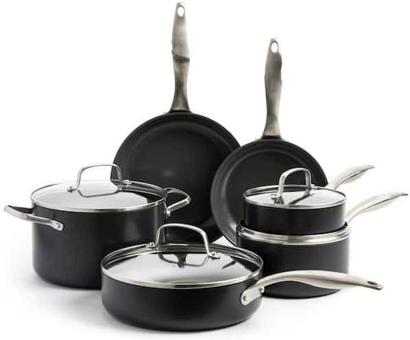 For Canterbury 11-Piece Aluminum Hard Anodized Healthy Ceramic Nonstick Cookware Set