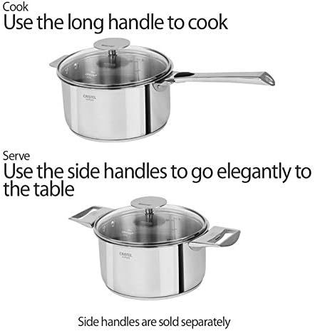 Cristel ST7CAKP 7 Piece set with Polished Stainless Handles Silver