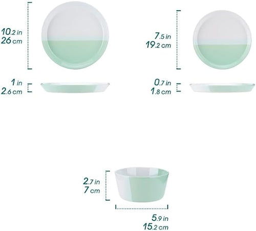 12 Piece Embossed Stoneware Tableware Set with Dinner Dessert Plate Soup Bowl Mug Service for 4