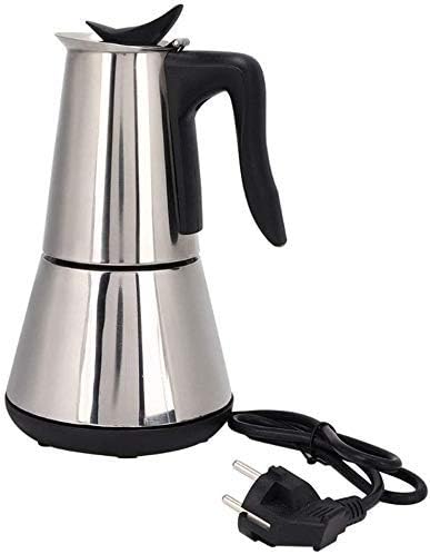 6Cups/300Ml Electric Coffee Maker Aluminum Material Coffee Pots Mocha Coffe Machine Coffee Filter Espresso Maker Anti-Scalding Handle Design With Base