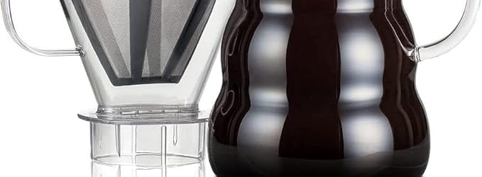 Bodum Permanent Fine Mesh Coffee Maker Stainless Steel Transparent with Tritan Filter Holder Glass Glass Transparent 1 L
