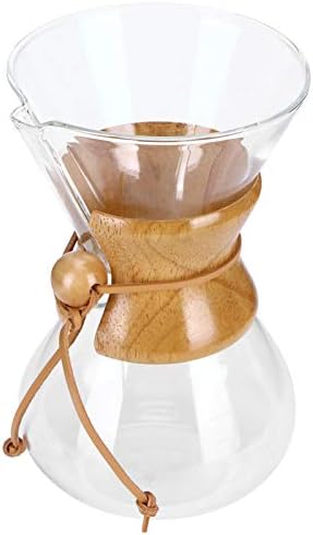 Atyhao Coffee Maker High-Temperature Glass Coffee Drip Brewing Pot with Stainless Steel Filter(600ml)