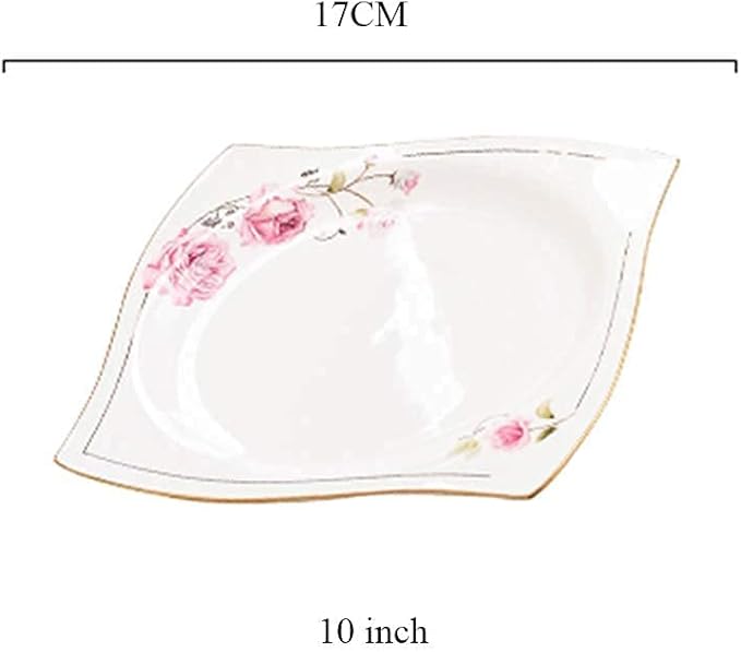Porcelain Dinnerware Set Line Drawing Petal Decoration Bone China Tableware SetDishes/PlateCeramic DinnerFine China DinnerwareDishwasher Microwave Safe2pcs Plates