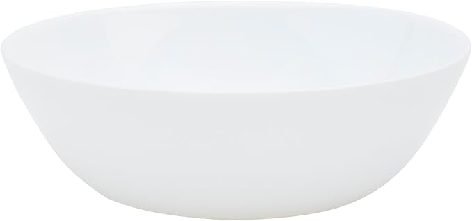 Tabletops Gallery Kitchen Dinnerware Set Microwave Dishwasher Safe Plates Bowls Service for 4-12 Piece Coupe Opal Glass Dinnerware Set White