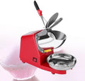 Electric ice Crusher with Stainless Steel Double Blades for ice Cream ice Cream Cocktails and Cold Drinks (Red)