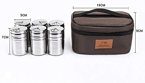 Outdoor Barbecue Stainless Steel Portable Spice Jar Suit Cookware Set Cookware Picnic Boiler Cookware
