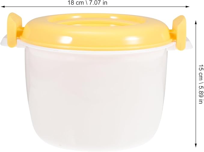 Unomor Microwave Rice Cooker 7.1 Inch Portable Plastic Rice Container with Lid for Steaming Pasta Veggies and More Ideal for Home Office Travel