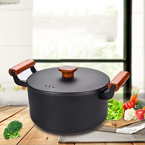 3 PC Household Iron Pot Cooking Soup Sturdy Uncoated Non-stick Cookware for Store Camping Kitchen Home