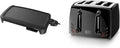 BLACK+DECKER Family-Sized Electric Griddle with Warming Tray &amp Drip Tray GD2051B &amp 4-Slice Toaster Extra-Wide Black TR1410BD10.91x11.54x7.71
