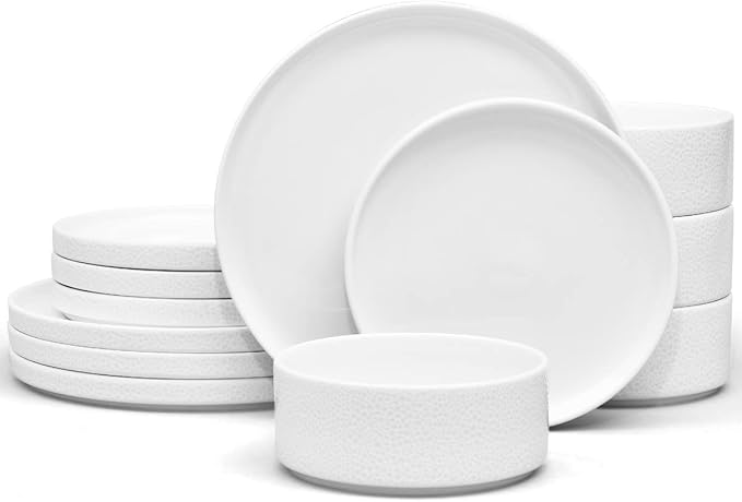 Noritake ColorTex Stone White 12-Piece Dinnerware Set Service for 4