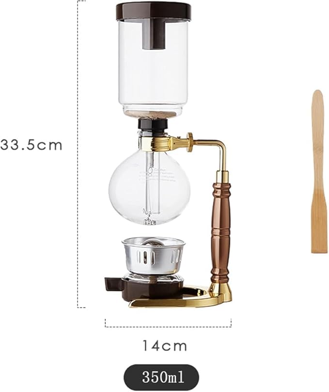 Coffee Maker Set – Manual Vacuum Coffee Siphon Brewer with Glass Pot and Stainless Steel Stand for Coffee and Tea Brewing(Size:350ml)