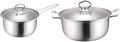 Cooking Pot Frying Pan2 Pots 4 Pieces Set Stainless Steel Pot Frying Pan Set Pressure Cooker Milk Soup Pot Steam Cooker Kitchen Cookware (A (A