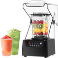 Super Quiet Commercial Blender with Soundproof Enclosure Heavy Duty Ice Crushing Machine Self-Cleaning 4D Blades Perfect for Smoothies Soups &amp Frozen Drinks - 2 Crushed Cups Included