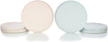 Everything Kitchens Modern Flat Dinnerware Collection (Soft Pink &amp Stone Gray 8-Piece Dinner Plate Set)