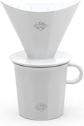Pour Over Coffee Maker Set White Ceramic Coffee Dripper with V60 Paper filter White Ceramic Streamline Coffee Mug for Cafe Home Restaurant 6291-12101-03A