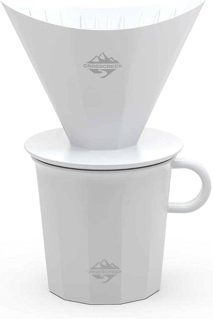 Pour Over Coffee Maker Set White Ceramic Coffee Dripper with V60 Paper filter White Ceramic Streamline Coffee Mug for Cafe Home Restaurant 6291-12101-03A