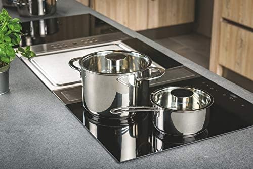 MEPRA Gourmet Kitchen Cookware Set - 8 Pcs. Stainless Steel Spaghetti Pot for Induction Halogen Electric Hobs Silver (30150008)