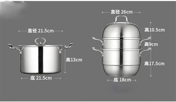 Cookware Set Stainless Steel Household Frying pan Soup Pot Set Tool Steamer Frying pan Glass lid Kitchen Utensils