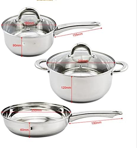 Cookware Set Stainless SteelCooking Ware with Stockpot Saucepan Saute Fry Pan with Lids Kitchenware Set 5pcs