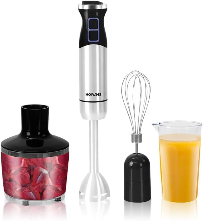 Hand Blender Multi-function Handheld Electric Blender with Chopper Whisk and Beaker