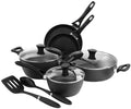 For 10-Piece Aluminum Cookware Set in Black