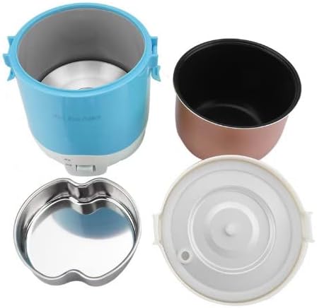 Mini Rice Cooker1.6L Portable Travel Single Small Rice Cooker with Keep Warm Function Anti Burning Non-Stick Coating Steamer for Grains White Rice Oatmeal Veggies(Blue)