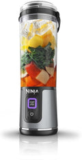 Ninja BC151BK Blast Portable Blender Cordless 18oz. Vessel Personal Blender-for Shakes &amp Smoothies BPA Free Leakproof-Lid &amp Sip Spout USB-C Rechargeable Dishwasher Safe Parts Black (Re