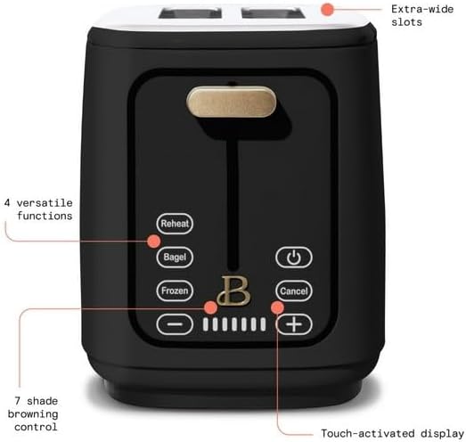 New beautifull 2-Sliice Digital Toaster with Touch-Activated Display Adjustable Browning Control Auto Shut-Off by D'rew Barry'more (Black)