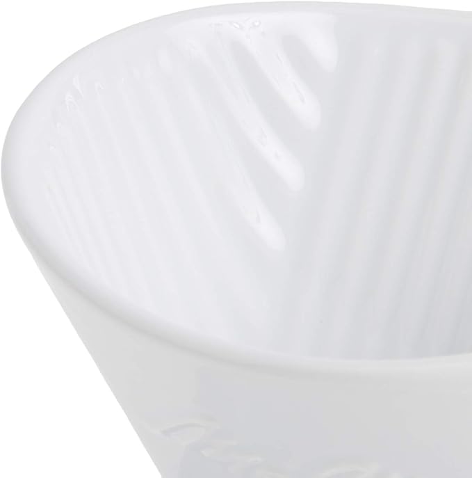 Melitta 1 Cup Porcelain Pour-Over Cone Coffeemaker Glossy White