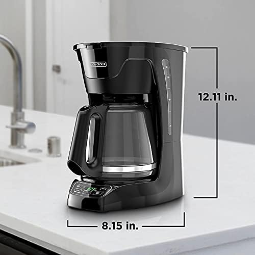 BLACK+DECKER CM1110B Programable 12-Cup Coffee Maker Easy Pour Non-Drip Carafe with Removable Filter Basket Black
