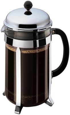 Bodum 51oz Chambord French Press Coffee Maker High-Heat Borosilicate Glass Polished Stainless Steel – Made in Portugal