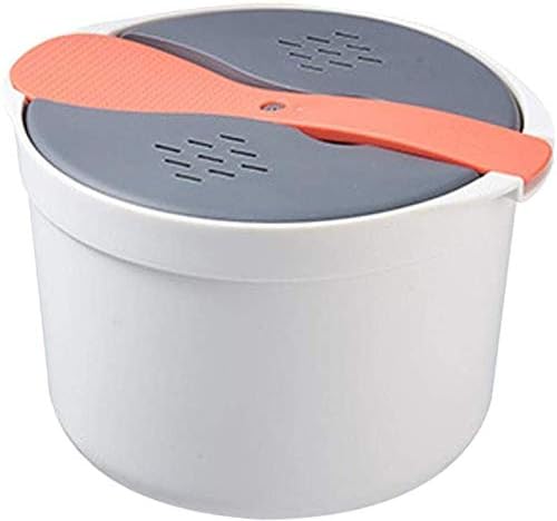 qiuqiu Rice Cooker Microwave Rice CookerMulti-Function Cooker Steamer with Filter Cover Home Kitchen Steamer Cooker Cooking Rice CookerDouble-Layer Hot Soup Cooking Lunch Box-Orange