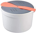 qiuqiu Rice Cooker Microwave Rice CookerMulti-Function Cooker Steamer with Filter Cover Home Kitchen Steamer Cooker Cooking Rice CookerDouble-Layer Hot Soup Cooking Lunch Box-Orange