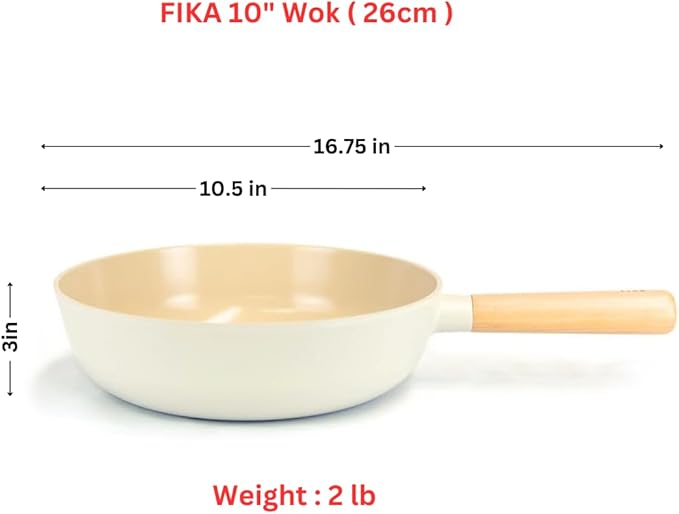 Neoflam FIKA Cookware Set - 9 Frypan 10 Wok Non-Stick Ceramic Coated Pans