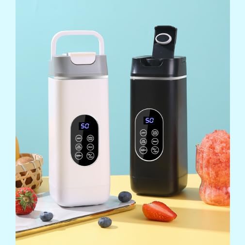 Hualisen Portable Blender for Smoothies Juice420ML Insulated Juicer with Storage Pouch 12 Blades Juice Cup USB-C RechargeableCordless Personal Blender for Shakes and Smoothies (ZJ/White)