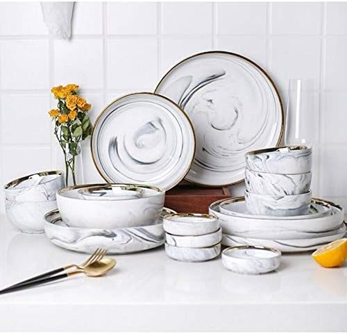Porcelain Dinnerware Sets Plates and Bowls Sets Durable Kitchen Dinnerware Set BPA-Free Dishwasher Safe The Best Gift for Family and Friends