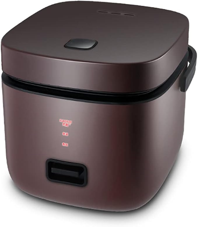 1.2L Mini Rice Cooker - Multi-Function Removable Nonstick Pot for Cooking Rice Soup Stews &amp Oatmeal Suitable for 1-3 PeopleBrown