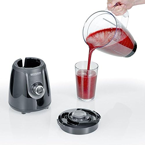 Severin Stand Mixer with 1.5 L Tritan Mixing Cup 2 Speed Mixer with Pulse Function Stainless Steel Knife 600 W Black SM 3707