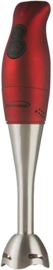 Immersion Blender Handheld 2 Speed Stick Blender with Stainless Steel Blades Red