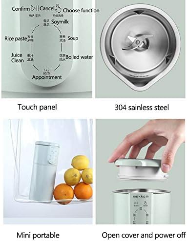 Soymilk Maker Machine Filter-free Multifunction Automatic Electric Heating Soya-Bean Milk Juicer Stir Rice Paste Make Tea 300ml(Gray)